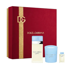 Coffret cadeau Dolce & Gabbana Light Blue 50ml EDT + bougie + 4,5ml EDT Mini pour femmes