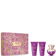 Versace Dylan Purple Femme 50ml EDP + Gel Douche 50ml + Lait Corporel 50ml Coffret Cadeau pour Femme
