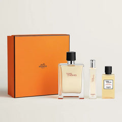Hermes Terre d'Hermes 100ml EDT + 40ml Gel Doccia + 15ml EDT Mini per Uomo Set Regalo