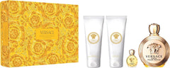 Set regalo Versace Eros Pour Femme 100ml EDP + 100ml Lozione Corpo + 100ml Gel Doccia + 5ml Mini