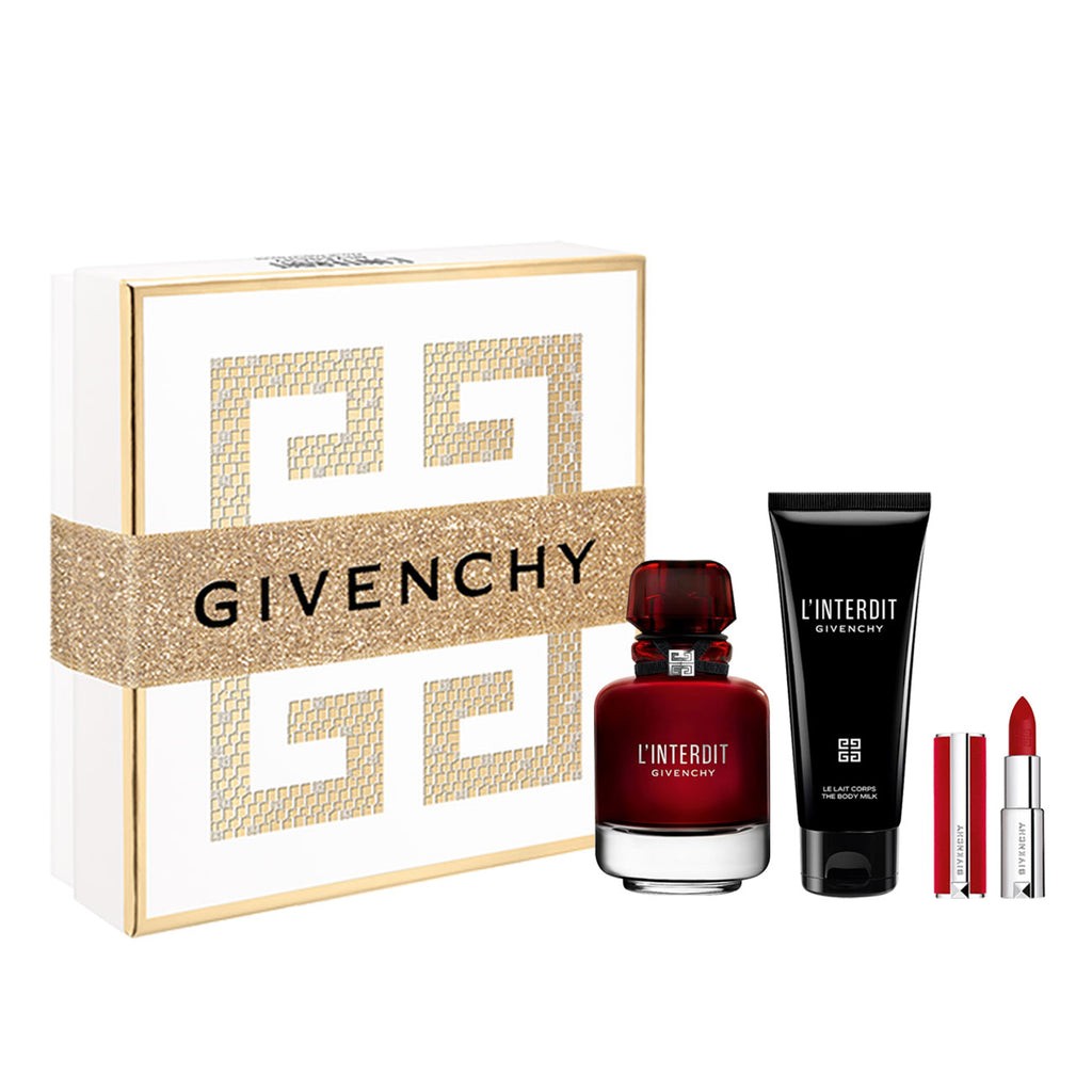Givenchy L'Interdit Rouge Geschenkset 80 ml Eau de Parfum + 75 ml Bodylotion + Lippenstift