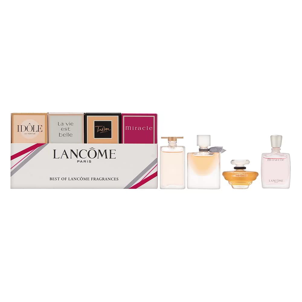Lancome Minuature ajándékkészlet - 5 ml EDP Idole + 4 ml EDP La Vie Est Belle + 7,5 ml EDP Tresor + 5 ml EDP Miracle