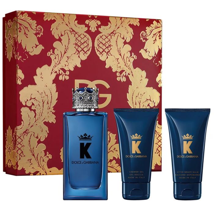 Dolce & Gabbana K férfi ajándékszett 100ml EDP + 50ml tusfürdő + 50ml borotválkozás utáni balzsam