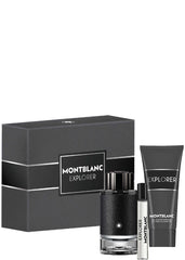 Coffret cadeau Mont Blanc Explorer 100ml EDP + Gel Douche 100ml + Mini EDP 7,5ml pour hommes