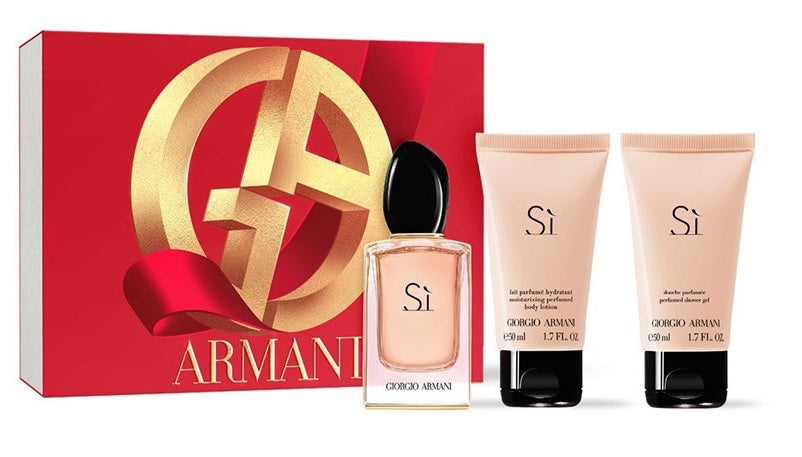 Set de regalo para mujer Armani Si 50ml EDP + 50ml Loción corporal + 50ml Gel de ducha