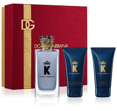 Dolce &amp; Gabbana K 100ml EDT + 50ml Tusfürdő + 50ml Borotválkozás utáni balzsam férfiaknak ajándékszett