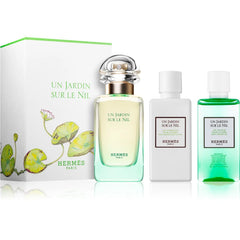 HERMÈS Un Jardin Sur Le Nil 50ml EDT + 40ml testápoló + 40ml tusfürdő uniszex ajándékszett