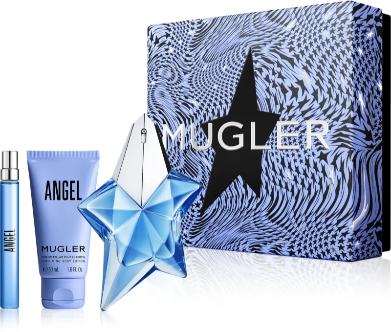 Mugler Angel 50ml EDP pour Femme Coffret Cadeau + Lait Corporel 50ml + Mini