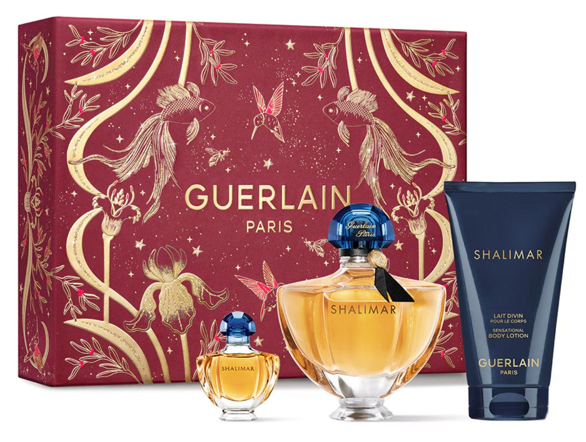 Guerlain Shalimar Coffret 50ml EDP + 75ml Lait pour le corps + 5ml EDP pour femmes