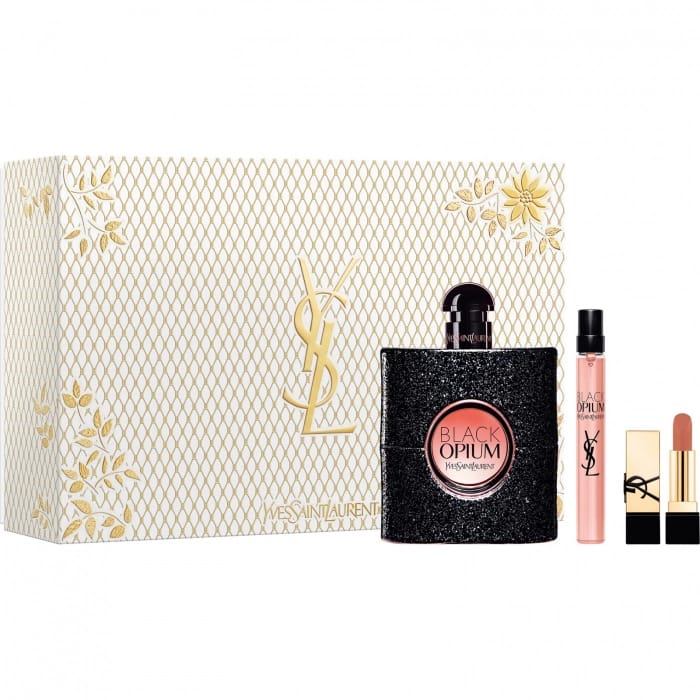 YSL Black Opium 90ml EDP női ajándékszett + 10ml mini + mini rúzs