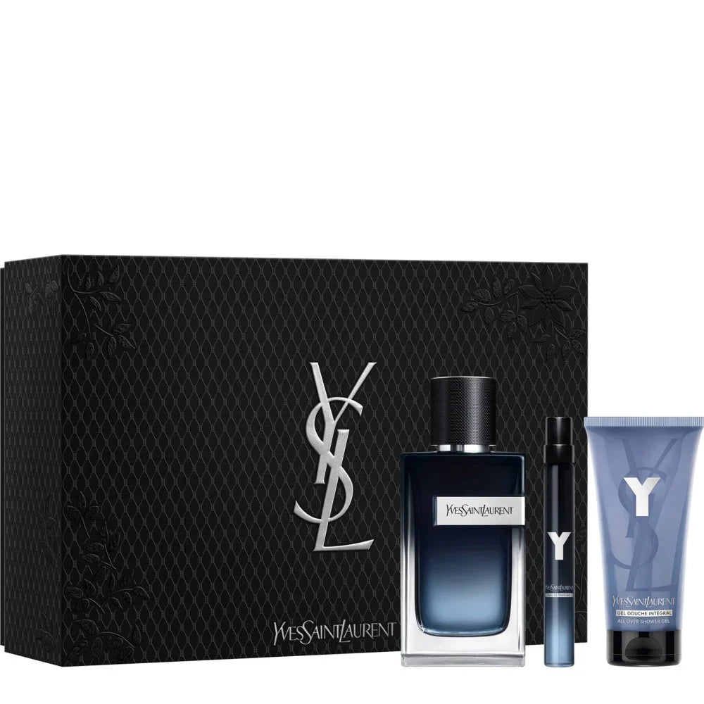 YSL Yves Saint Laurent Y 100ml EDP + 50ml tusfürdő + 10ml Mini férfi ajándékszett