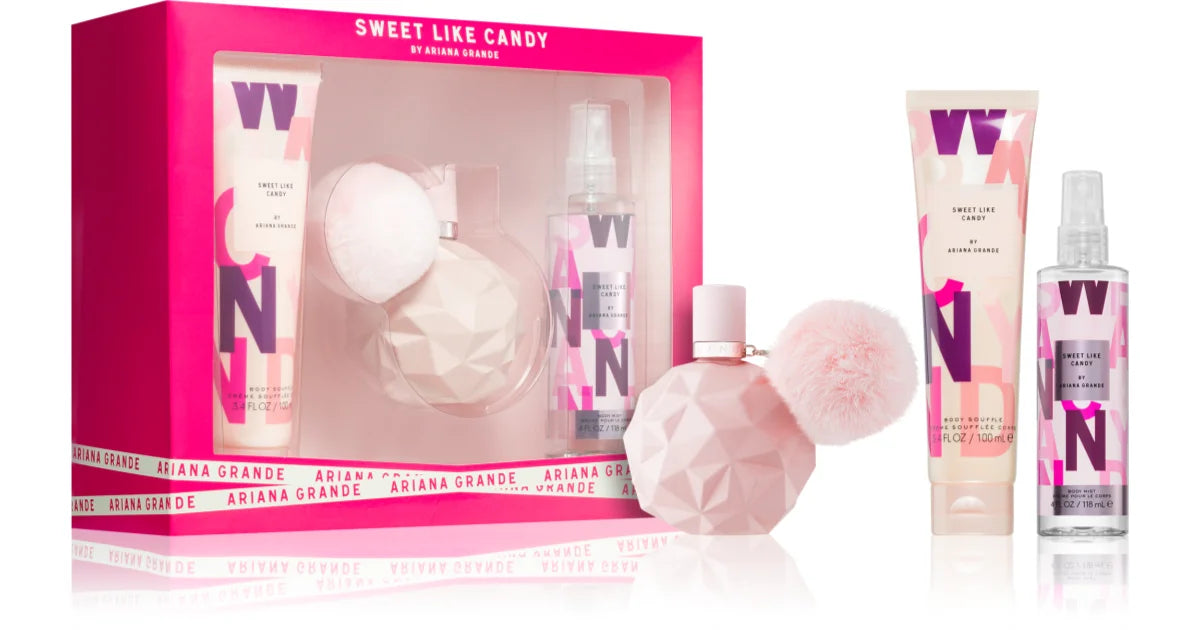 Ariana Grande Sweet Like Candy 100ml EDP + 100ml Body Souffle + 118ml Body Mist per Donna Set Regalo