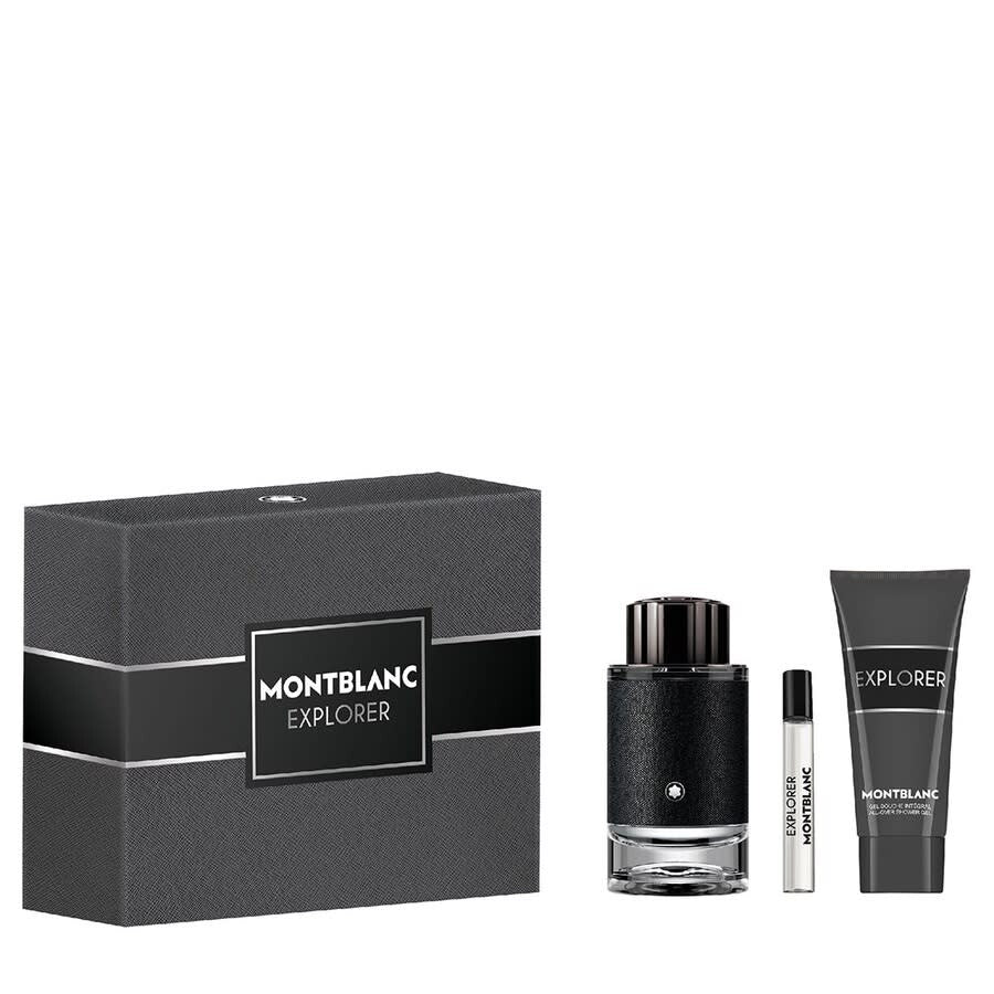 Mont Blanc Explorer 100ml EDP + 50ml Gel Douche + 7,5ml EDP Mini pour hommes COFFRET CADEAU
