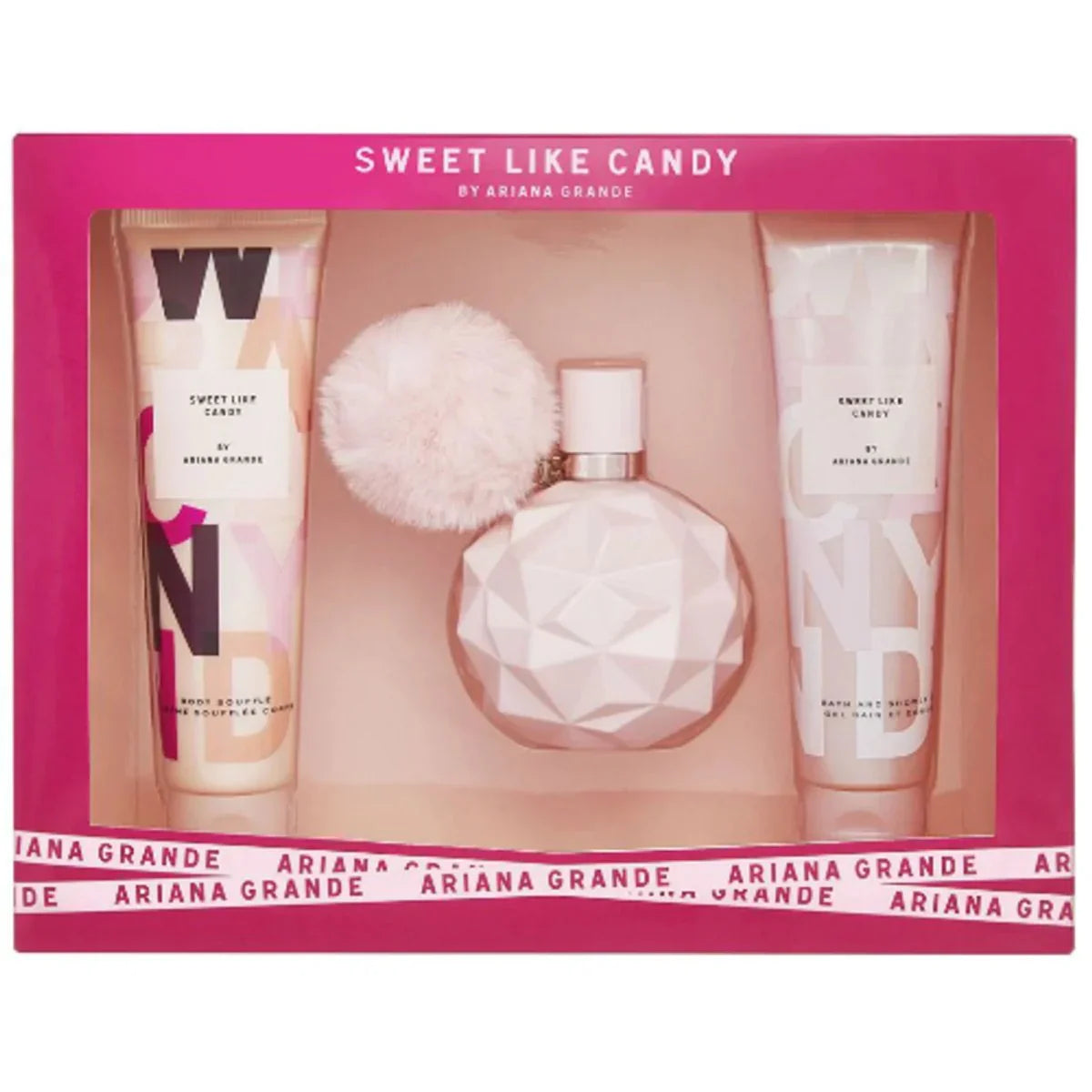 Coffret cadeau Ariana Grande Sweet Like Candy 100ml EDP + Lait Corporel 100ml + Gel Douche 100ml