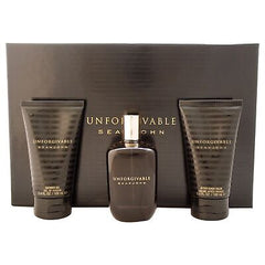 Sean John Unforgivable 125ml EDT + 100ml Gel Douche + 100ml Après-rasage Coffret Cadeau pour Hommes